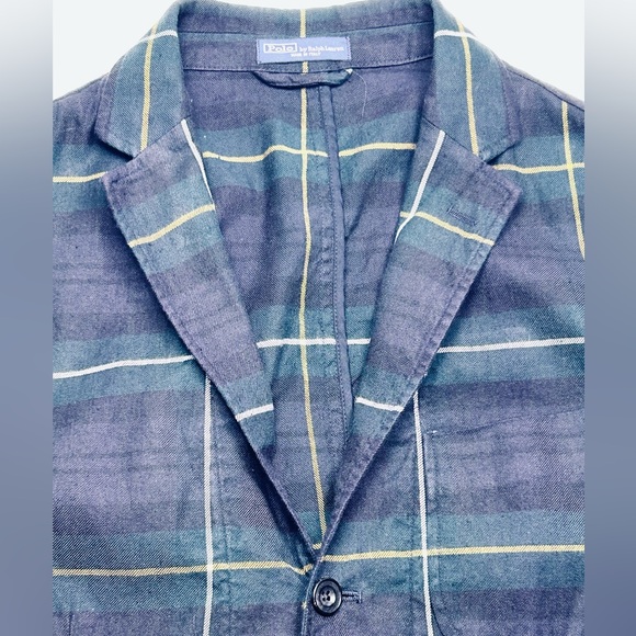 NWT Polo Ralph Lauren Black Watch Tartan Plaid Linen Blend Sport Coat 44R